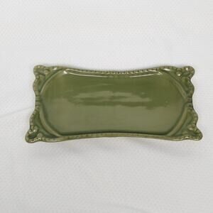 California Pantry 2005 Sage Green Ceramic Tray 7.5" Relish Trinket Soap Dish